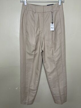 EXPRESS Khaki & White Ankle High Rise MILLS Corporate Trouser Pants NWT 00 Short